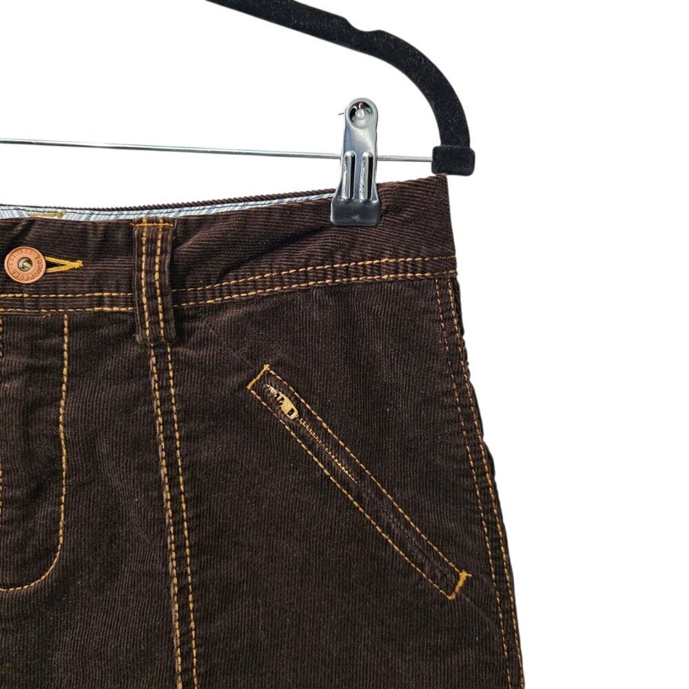 Eddie Bauer Corduroy Vintage Y2K Chocolate Brown A-Line Retro Cotton Blend Skirt - Picture 4 of 9